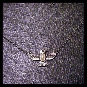 (2for5) Silver eagle gem necklace